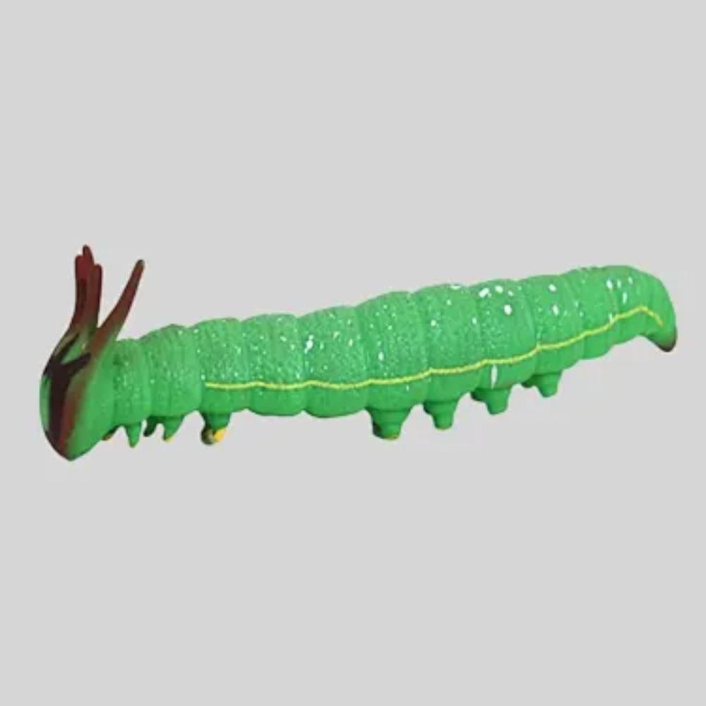 Large Soft Silicone Simulation Green Caterpillar Silkworm Model Tricky Scary Toy Early Education Cognition Decor Prop