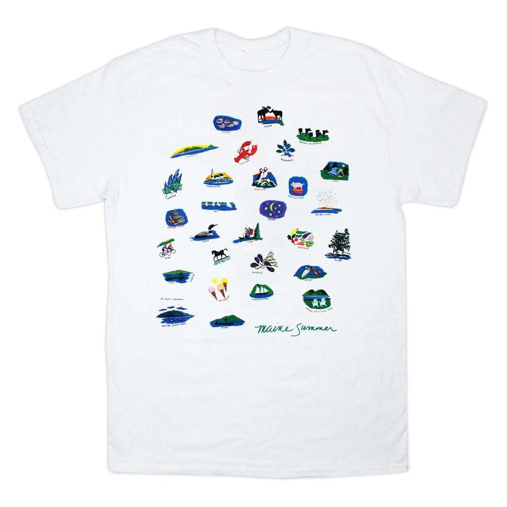 Maine Summer Adult White T-shirt XXL