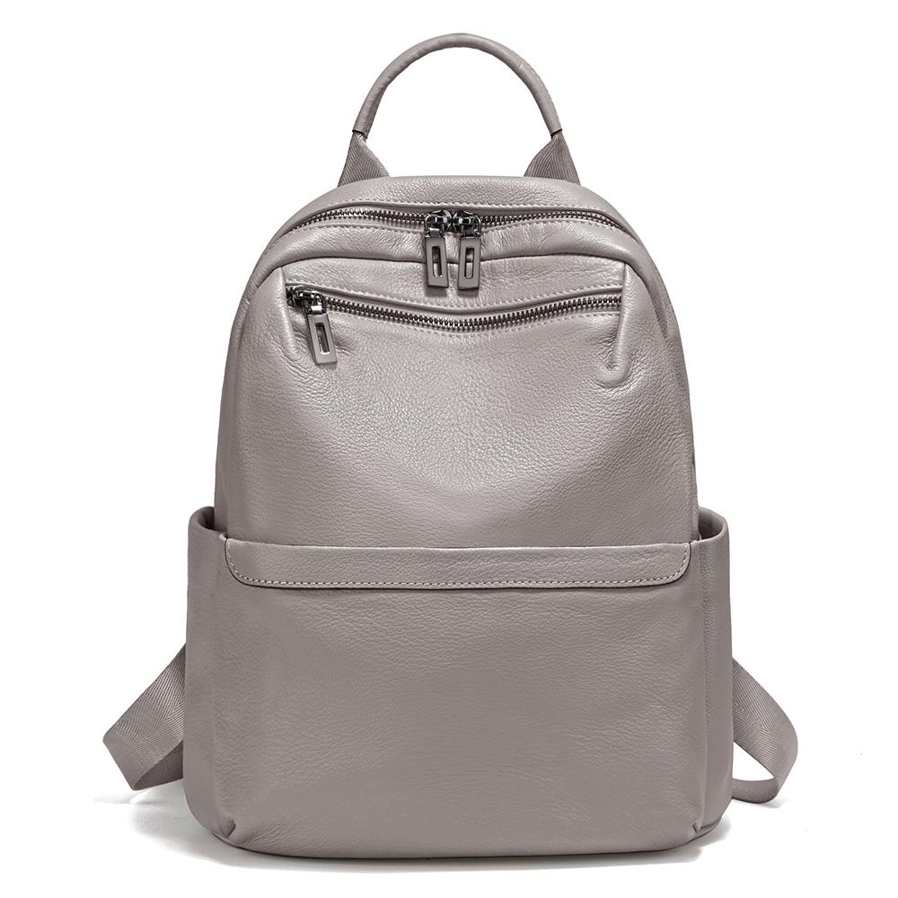 Zency Women's Daypack Travel Backpack Genuine Leather Large Capacity For Commuters Multi-pockets