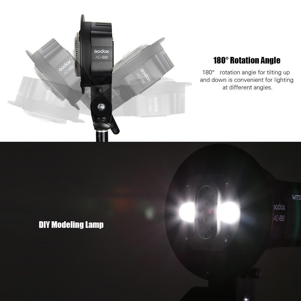 Godox WITSTRO AD-B2 AD200 Dual Power Blitzkopf Bowens Halterung für Blitz