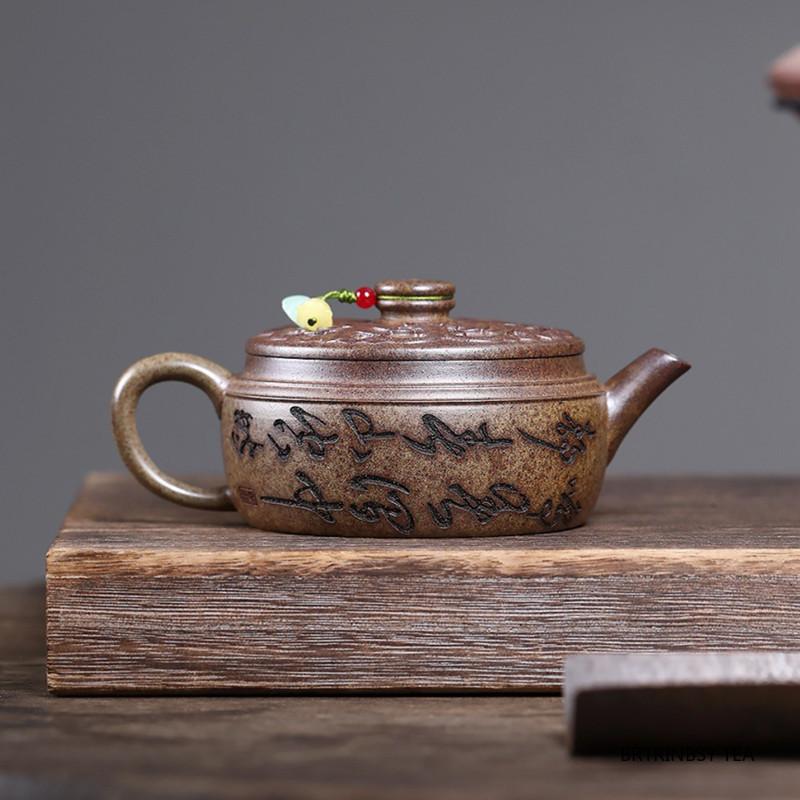 340ml Tradition Yixing Purple Clay Teapot Handmade Flower Bird Tea Pot Beauty Tea Infuser Kettle Chinese Household Zisha Teaware
