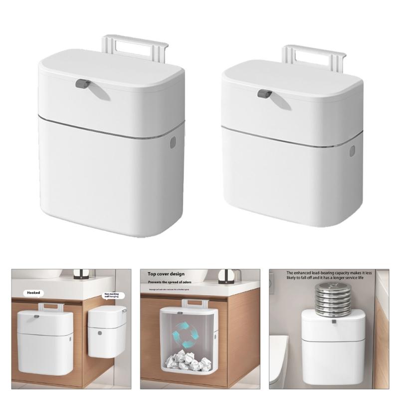 8L 10L Kitchen Composts Bin With Lid Hanging Wall Mounted Trash Can For Countertop Indoor Use