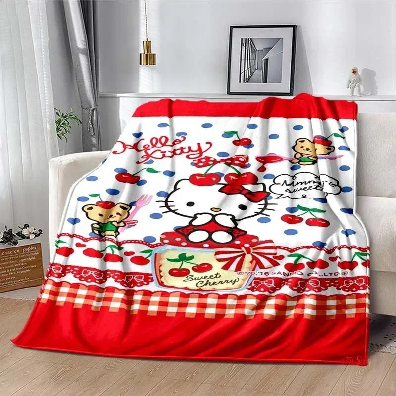 HelloKitty Cartoon Anime Kawaii Blanket for Kids Super Soft Cute Blanket for Travel Bedding Couch Sofa Bed Blanket Birthday Gift