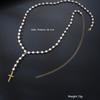 New Sexy Boho Single Layer Cross Pearl Belly Chains For Women Simple Gold White Color Body Chains Fashion Summer Bikini Jewelry