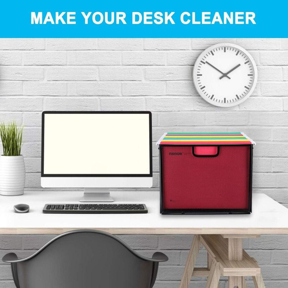 Folders Not Included Hanging File Folder Organizer Mesh Metal Folder Storage Box Home