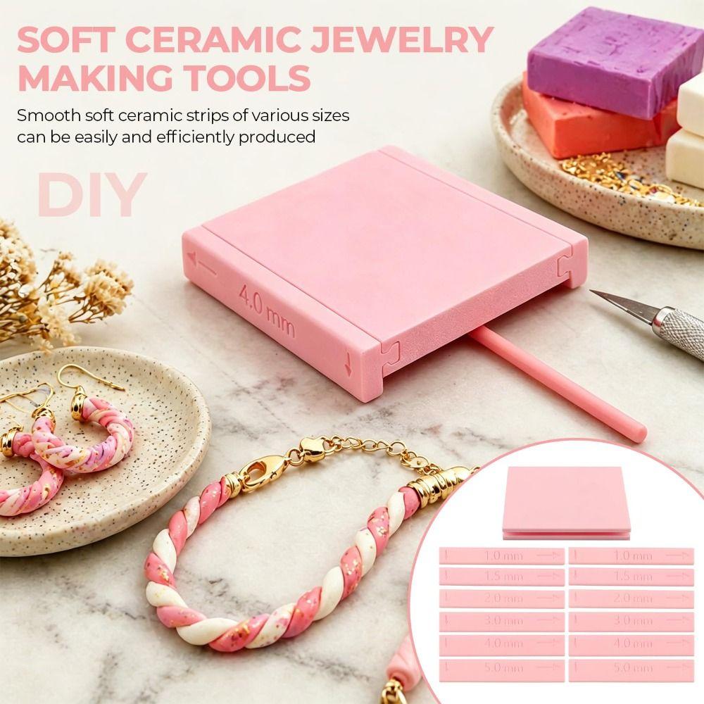 Plastic Clay Hoop Earring Tool 12 Sliders Clay Strip Shape Maker Home Crafting