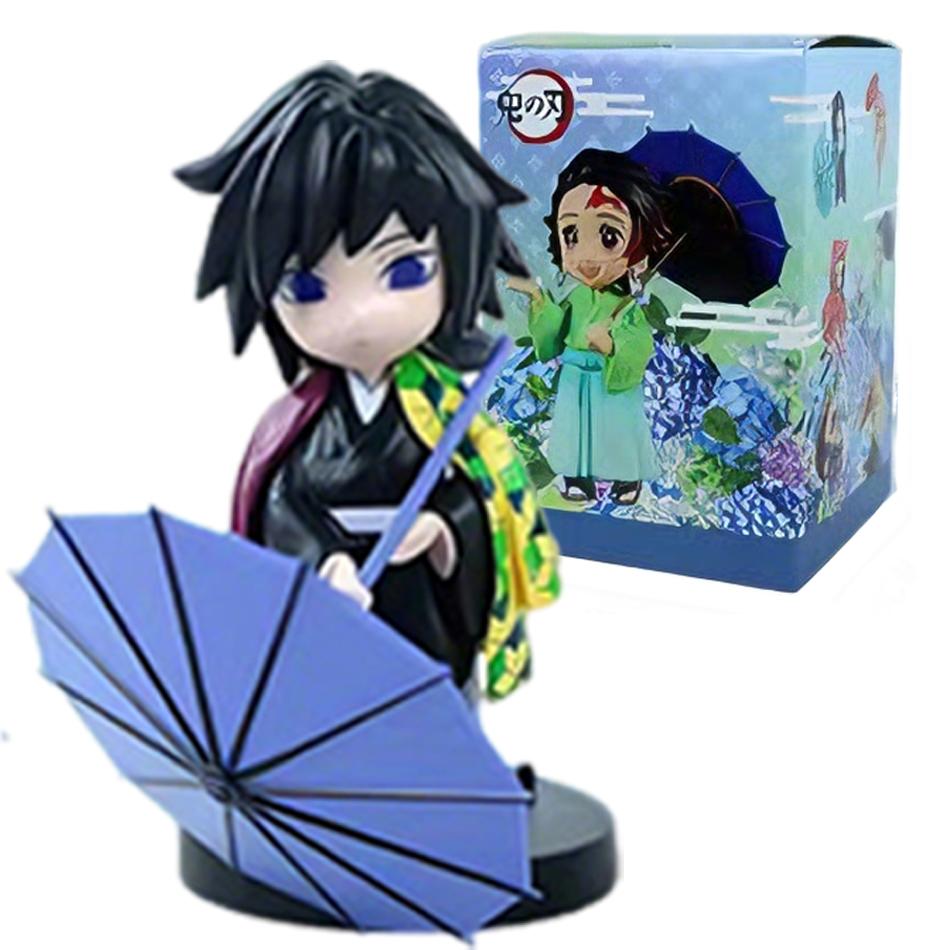 In Stock 12cm Kawaii Demon Slayer Plum Rain Series with Box Handmade Model No Yaiba Kamado Nezuko Action Figure Ornament Gift