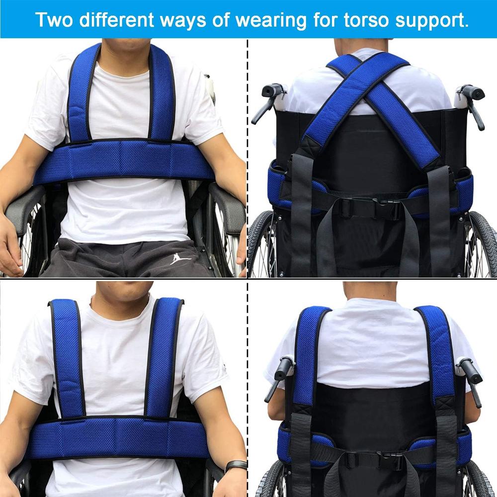 Durable And Safe 1Pcs Wheelchair Seat Belt Torso Support Vest Full Body Harness Prevent Tilting Or Falling Chest Waist Band Restraint Strap
