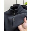 Men's Winter Fleece-Lined Zipper Sweatshirt with Semi-High Collar, Thickened Long-Sleeve Casual Sweater
