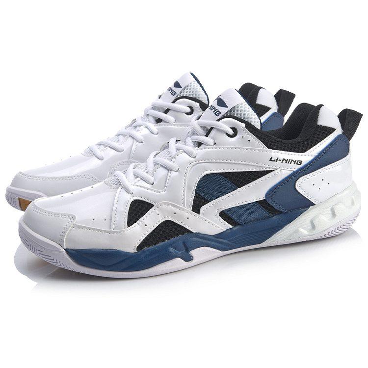 Li Ning Low Top Badminton Shoes Men's White Blue AYTN003-4