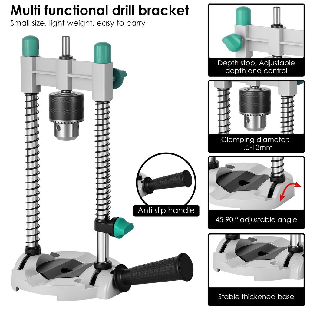 Mehrwinkel-Bohrführung Multifunktionale Bohrführung Ständer Präziser 45°-90° Winkel Elektrischer Bohrerhalter Ständer Universelles Bohren
