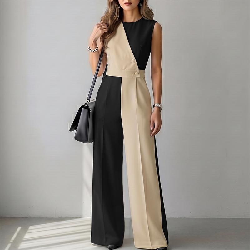 ZANZEA Women Casual Round Neck Loose Sleeveless Wide Leg Jumpsuits M