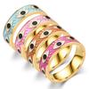 European and American Popular Devil's Eye Titanium Steel Oil Drop Ring Fashion Design Hip-hop Style Couple Ring Hand Jewelry