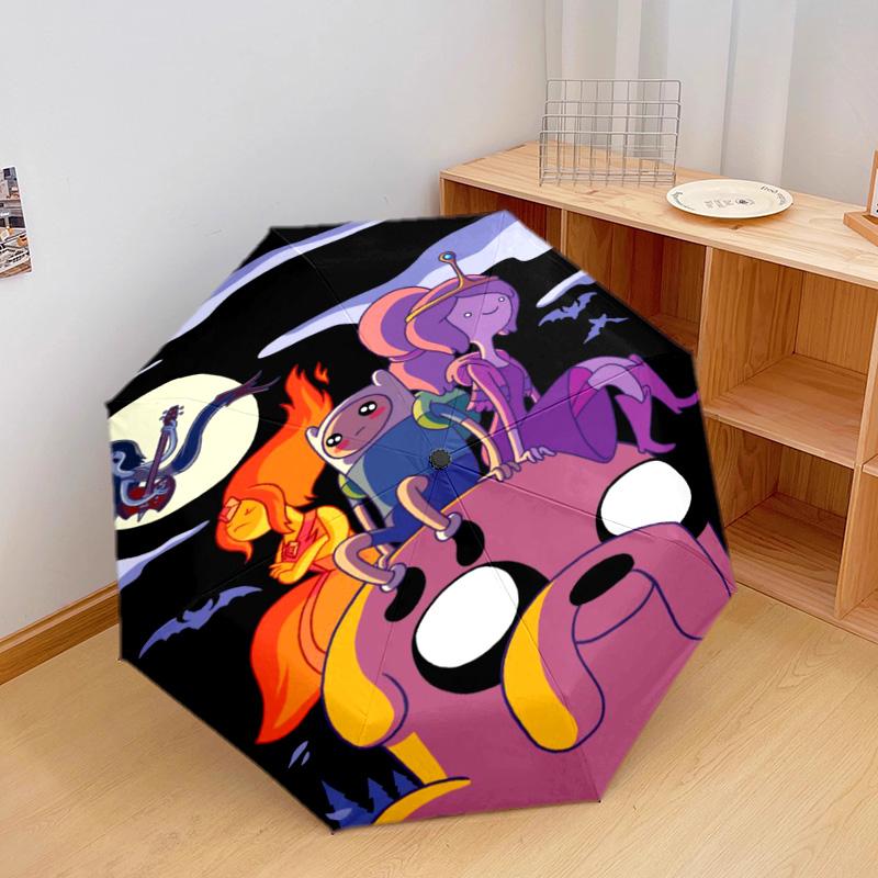 Adventure Time Friendship Automatic Umbrella - Suitable Travel Outdoor Portable Umbrella Birthday Gift Daily Essentials
