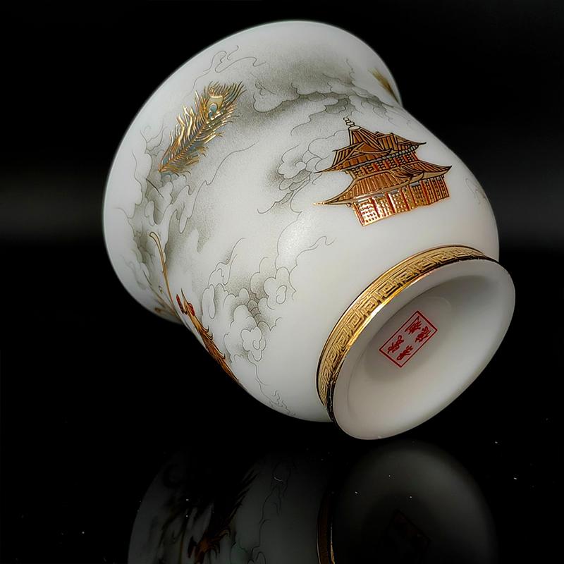 China Ceramică Glazură Neobișnuită Porțelan Jingdezhen Ceașcă Glazură Estetică Pentru Kung Fu Puer Oolong Tieguanyin Ceremonie Ceai cu Flori