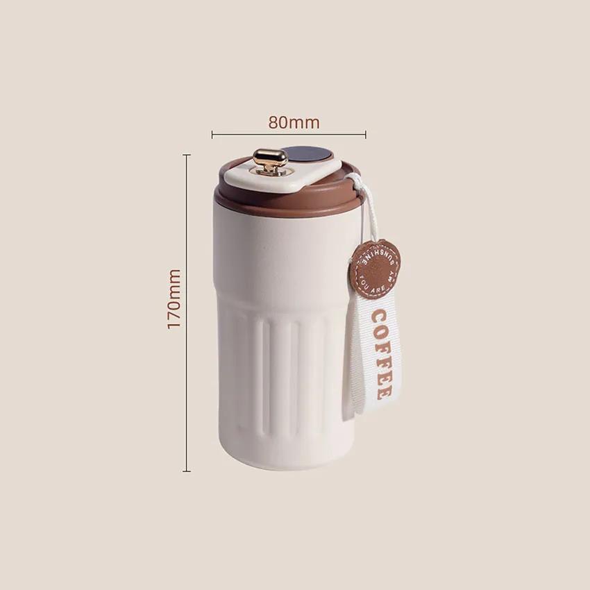 316 Stainless Steel Coffee Cup 450ml Double-Layer Vacuum Intelligent Display Temperature Thermos Cup LWY004