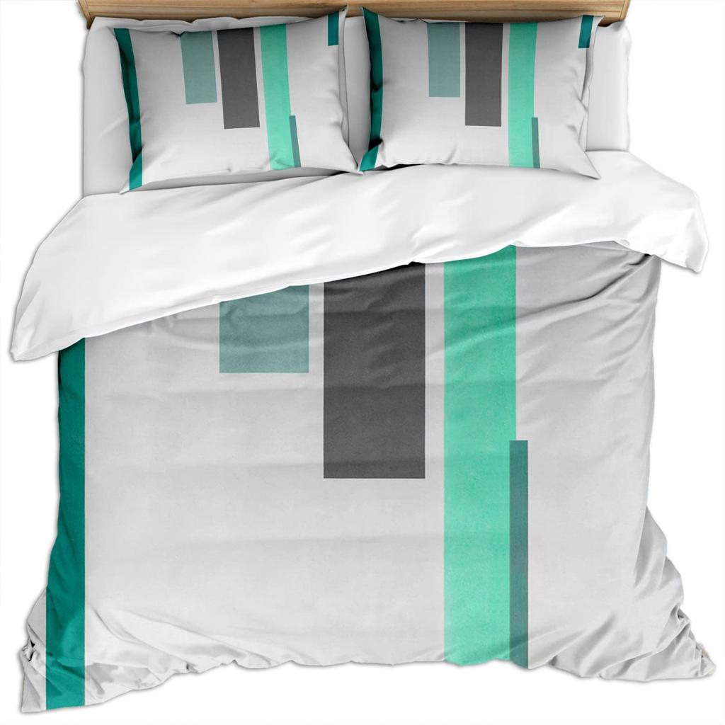 Golden Green Corrugated Bedding Three-Piece Quilt Cover