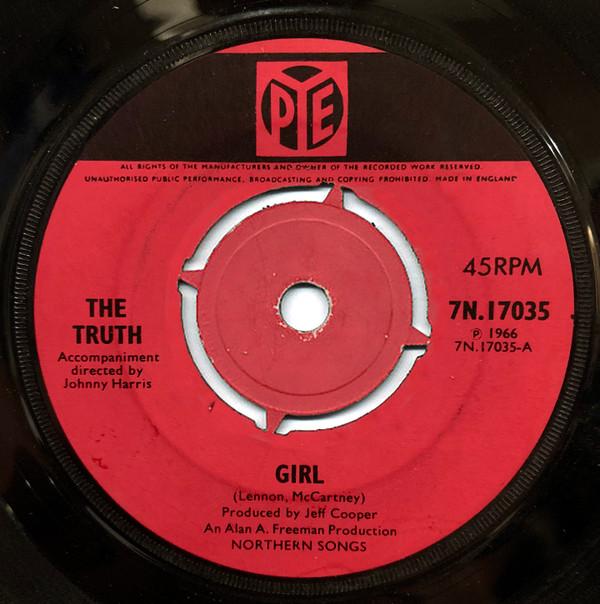 

7inch Record TRUTH - Girl 7N17035 Pye Records 1966 UK Rock Used