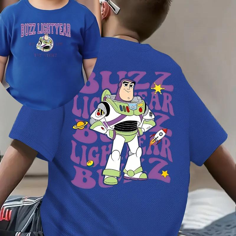 Dětské tričko Disney Toy Story Buzz Rakeťák Retro vzor Letní nové Pohodlné prodyšné tričko