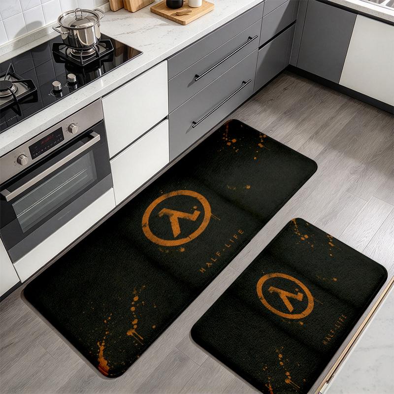 Halflife Flannel Kitchen Mat Christmas Soft Area Rug Non Slip Floor Carpet Home Decoration
