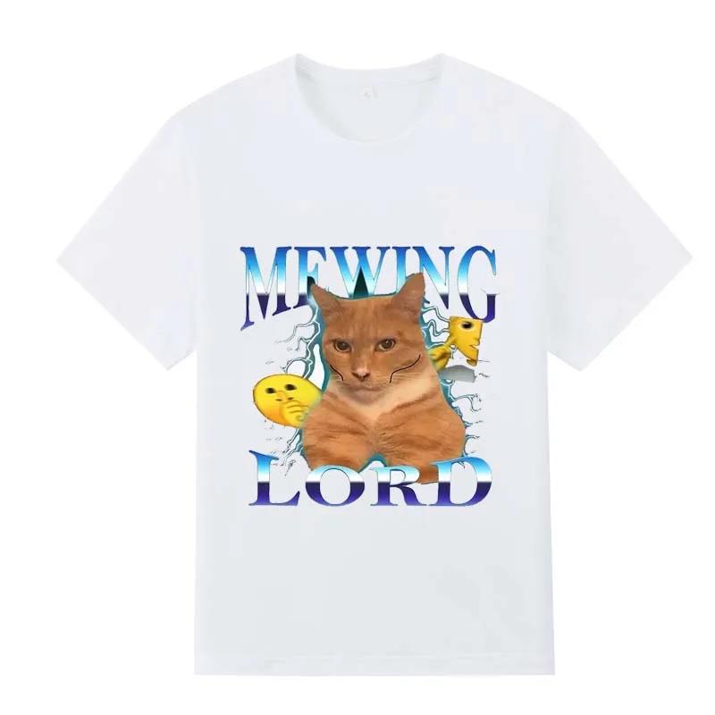 Cute Cats Funny Graphic Tshirt Mewing Not Meowing Printed T-shirts Summer Women Causal Short Sleeves Streetwear T Shirt Tops