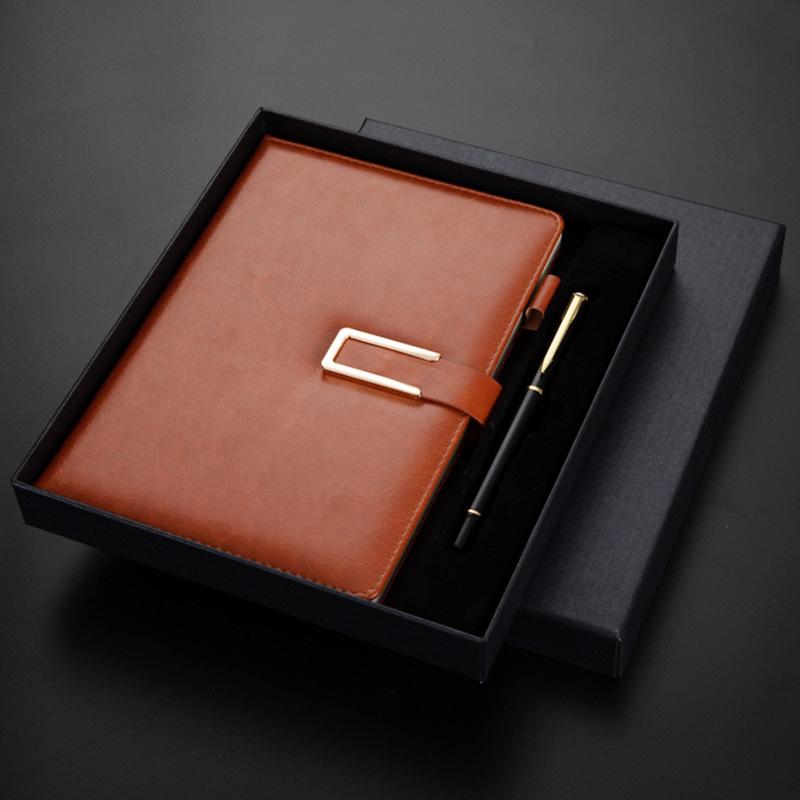 

Business Souvenir Notebook Set Notebook A5 Buckle Notebook Leather Work Notebook A5