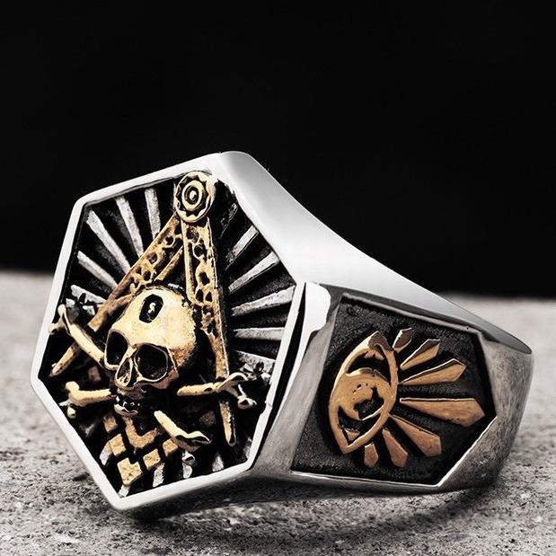 Light Skull Male Hip Hop Student Retro Domineering Single Dance Ring