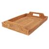 Woven Fiber Serving Tray Side Handles Food  Platter Multi Functional Decorative Tray  Bathroom