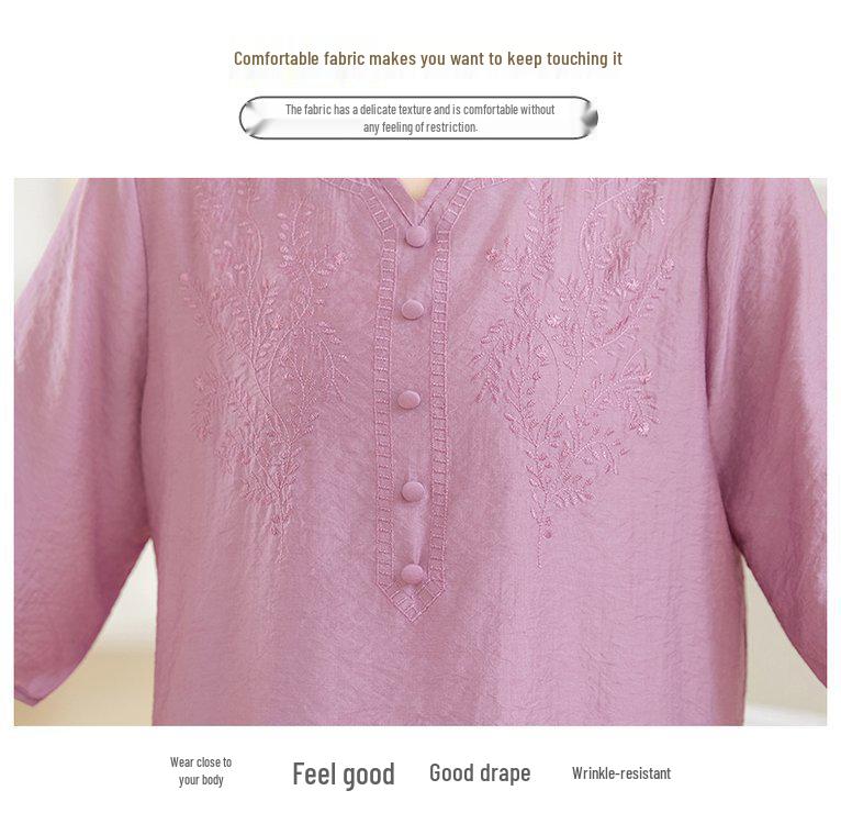 Stylish Slimming Summer Tops for Women: Versatile Short-Sleeved T-Shirts for Middle-Aged and Elderly Moms