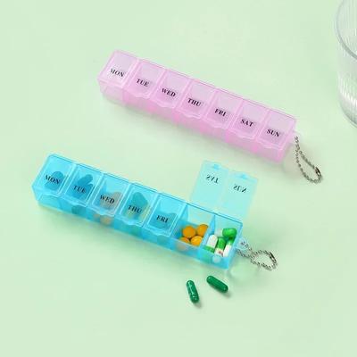 Mini Pillendose Box Organizer 7 Tage Medizin Wöchentlicher Tablettenhalter Aufbewahrungsorganizer Behälter für Vitamine Fischöl
