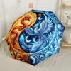 Yin Yang Dragon Phoenix Compact Travel Automatic Umbrella Sturdy 8 Rib Shaft Foldable Design Outdoor Daily Use Elegant Umbrella Wedding Party Gift