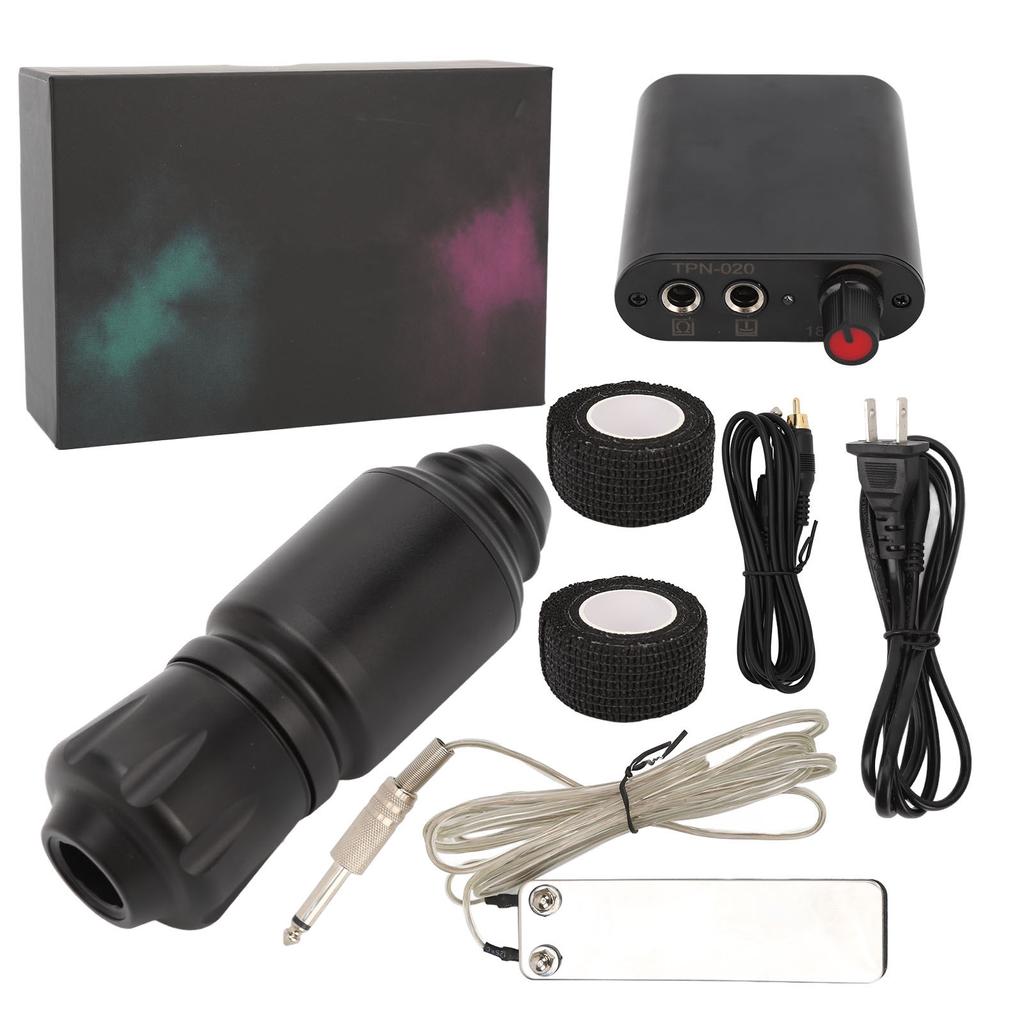 Tattoo Machine Kit Liner Shader Aluminum Alloy Tattoo Machine Set 90‑265V for Tattooists US Plug