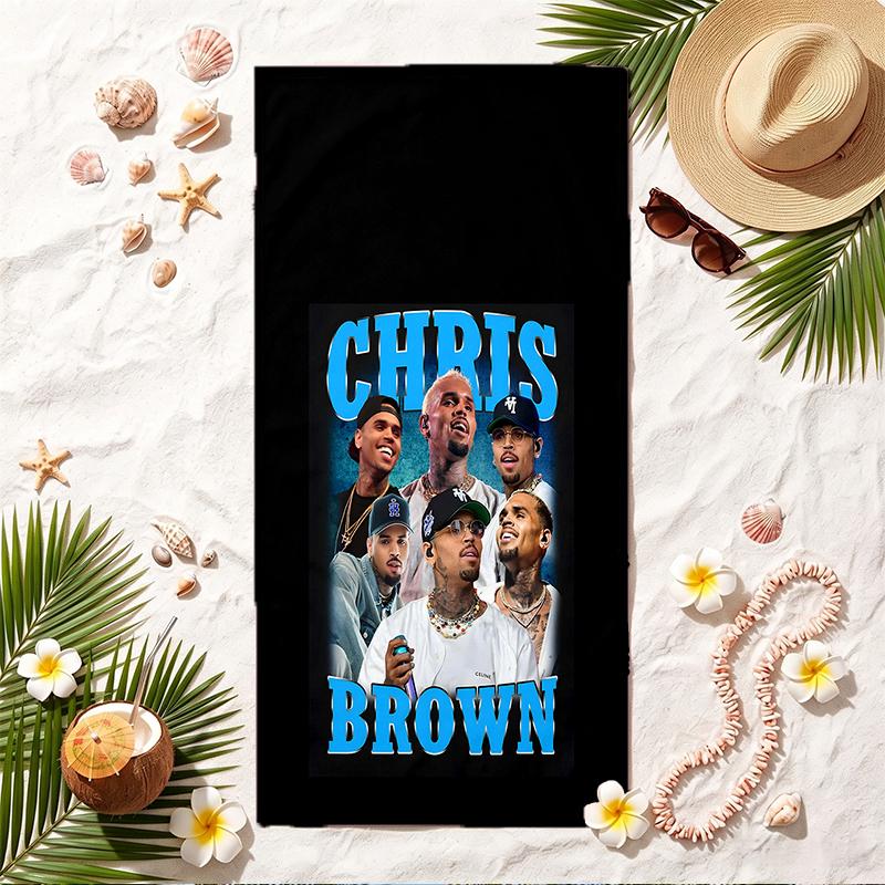 Chris Brown Soft Beach Towel Stylish Beach Pool Towel for Summer Seaside Vacation Travel
