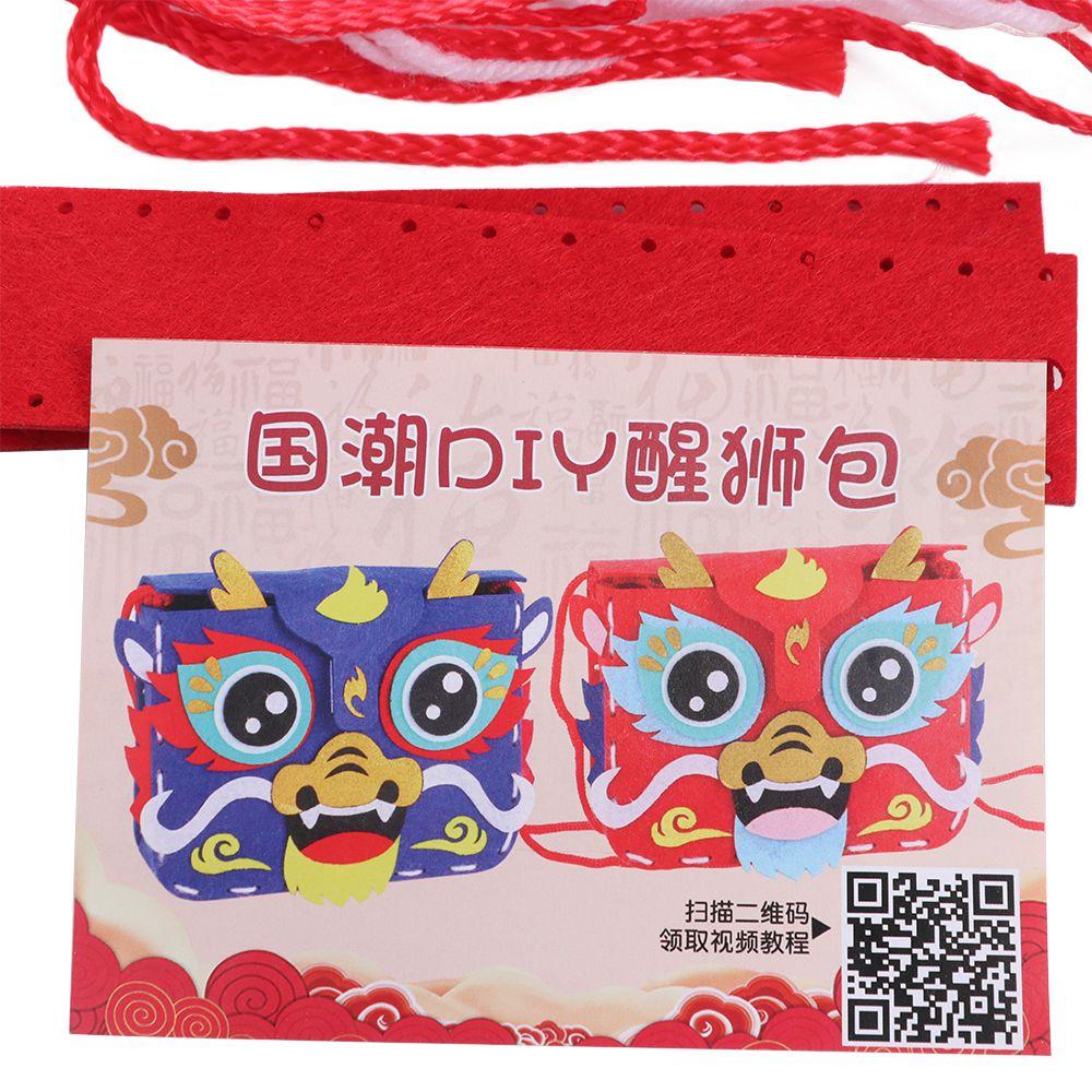 Non-woven Fabric DIY Dragon Bag Toy Chinese Style New Year Portable Handbag  Party