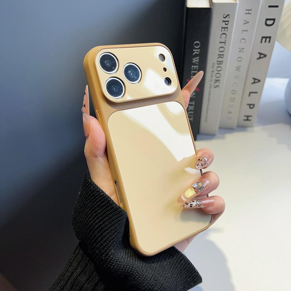 

Fashion Solid Color Glossy Hard PC Back Shockproof Phone Case For iPhone 17 16 15 14 Plus 13 Pro Max Full Bumper Non-Slip Cover iPhone17
