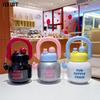 800Ml Big Belly Plastic Water Bottles With Handle Tea Filter Double Drink Kettle Cute Girls Juice Milk Bubble Coffee Sippy Cup