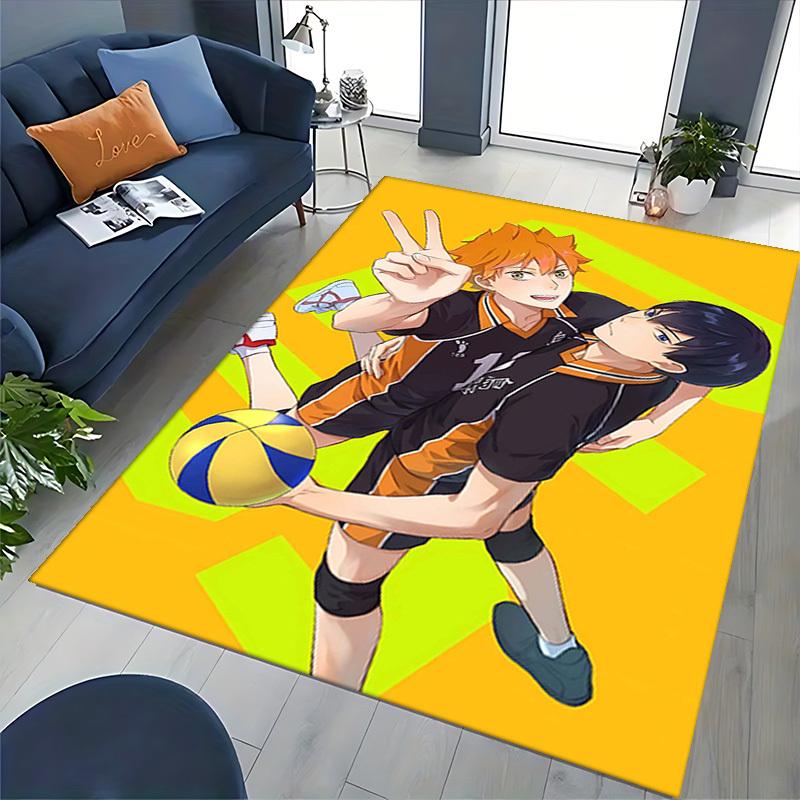 1pc Hinata Shoyo and Kageyama Tobio Volleyball Anime Chair Mat - Office Desk Pad with Cartoon Design, Non-Slip Carpet for Home Decor, Suitable for All