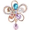 Women Flower Crystal Alloy Brooch Pins Lady Scarf Buckle Clothes Decoration Valentine Day Gift