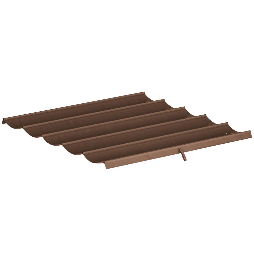 Einziehbare Pergola-Abdeckung, 2,55 x 2,5 m Ersatz-Markisenstoff für 3 x 3 m Gestell, Nur Dach, Braun