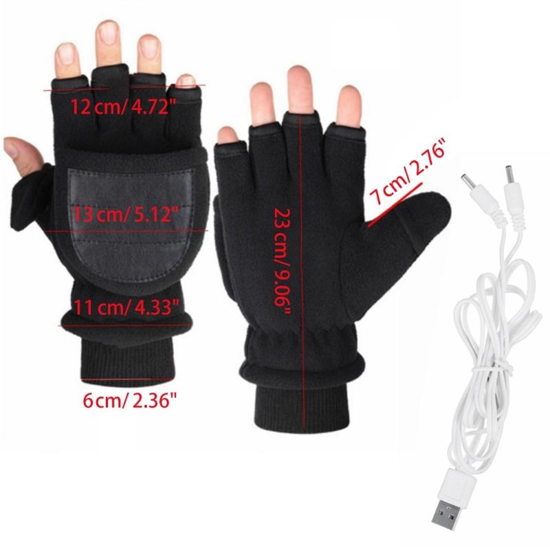 usb Fingerless Gloves Thermal Gloves Heated Gloves Fingerless Touchscreen Fleece Gloves Split Finger Gloves