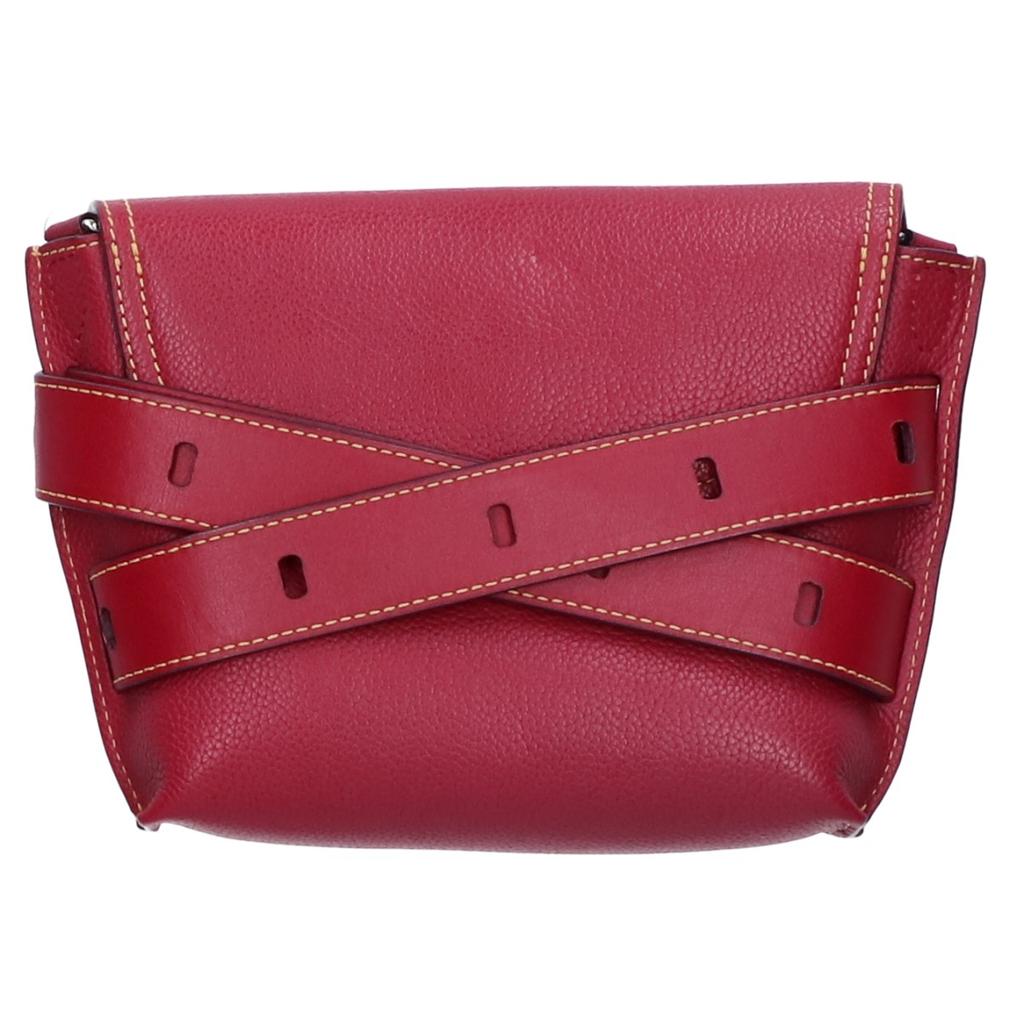 J&MDavidson 1813N THE BELT POUCH Leather belt pouch/ Shoulder bag RedUsed