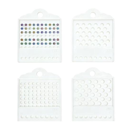 4Pcs Bead Counting Tray for Jewelry Making Plastic Sorting Board for 3/4/6/8mm Beads Sliding Divider Tool Craft Bead Sorting Organizer