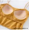 White Summer Women's Camisole with Built-in Bra and Beautiful Back Design