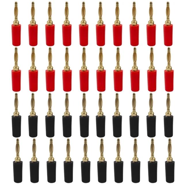 40pcs 2MM Banana Plug Socket 10A Small Lantern Plug Adaptor Connector Pure Copper Power Supply Terminal Red Black Green