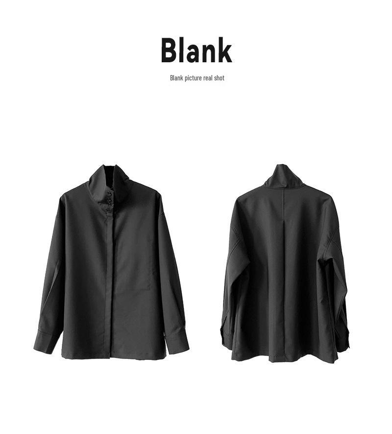 Zhichun Spring Women's Trendy Loose-Fit Long Sleeve Casual Shirt in Orange