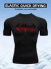 Mens Compression Short Sleeve T-Shirt Red Tribal Death Metal Logo Graphic Quick Dry Breathable High Elasticity Gym And MMA Athletic Top