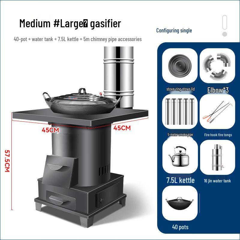 Jun Ding Camp Wood Gasifier Stove Kit