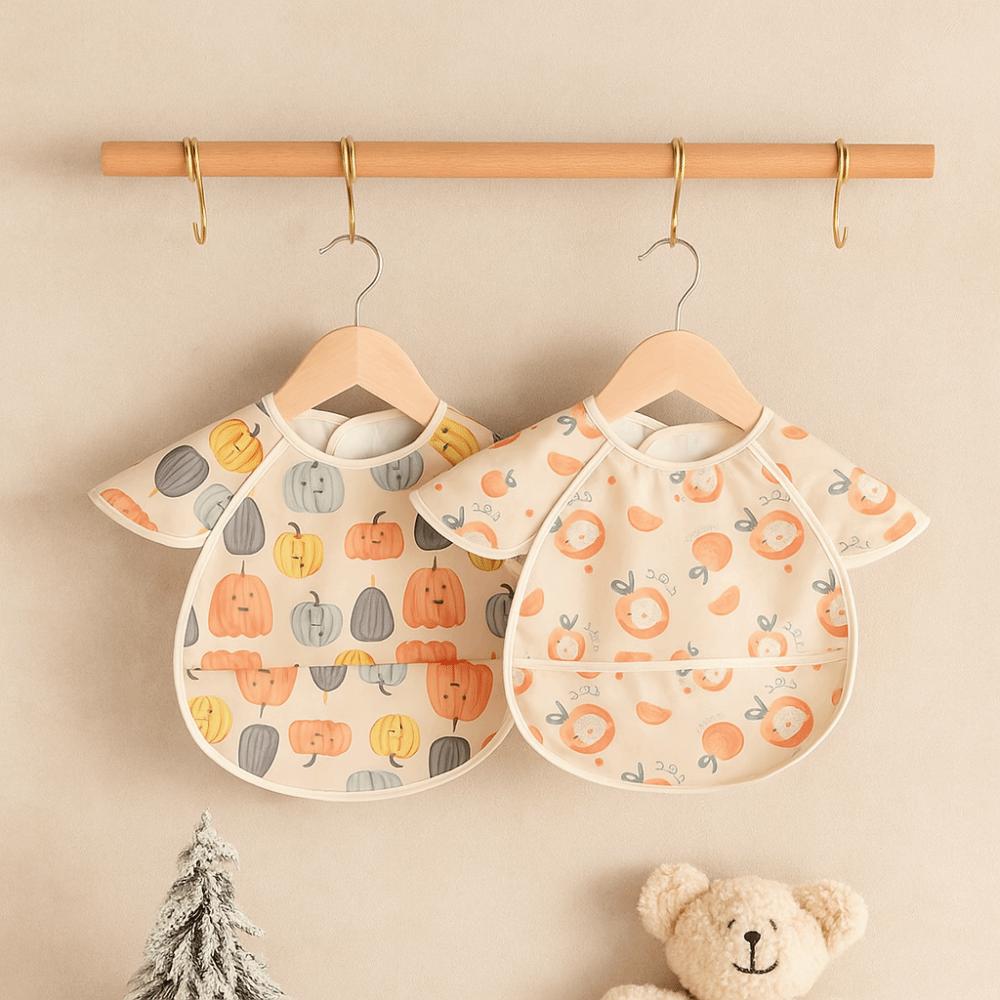 Soft Feeding Apron Short Sleeve Burp Cloth Apron Style Baby Bibs  Feeding