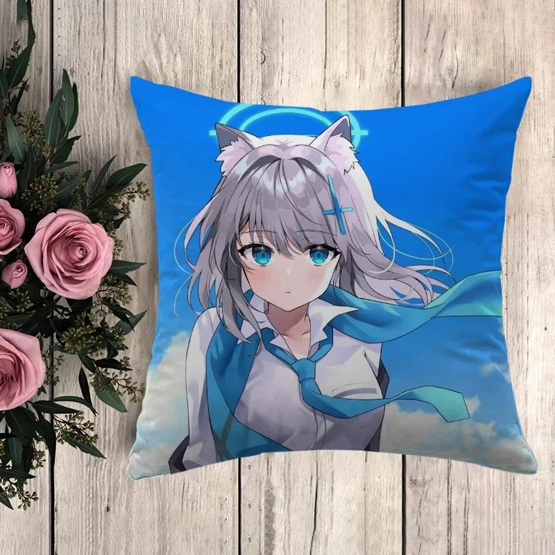 Anime Pillow Blue Archive Fall Decor Cushion Cover x Pilow Cases Car Decoration Throw Pillows Decorative Pillowcases
