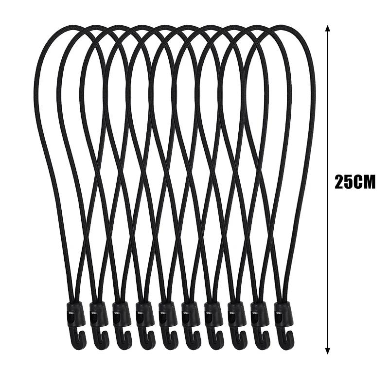 Metal Hooks Latex Elastic Mini Bungee Cords High Stretch Tiedown Straps Flexible Fastening Rope Luggage Camping Binding Supplies